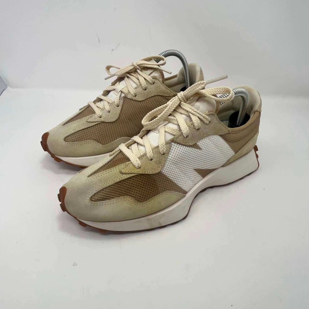 New Balance 327 Tan White Suede Mesh Lifestyle Sneakers WS327FB Womens 9.5